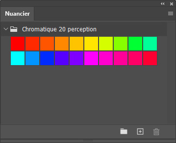 Nuancier Chromatique perception 20 couleurs