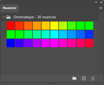 Nuancier chromatique 30 nuances