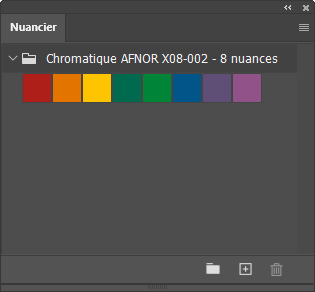 Nuancier chromatique AFNOR X08-002 - 8 nuances