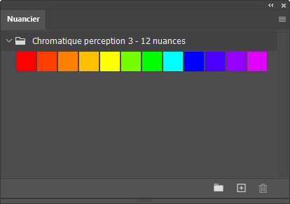 Nuancier chromatique perception 3 - 12 nuances