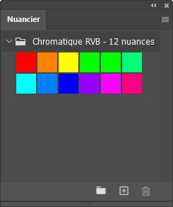 Nuancier chromatique RVB 12 couleurs