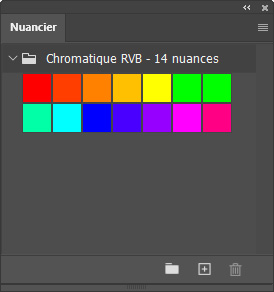 Nuancier chromatique RVB 14 nuances