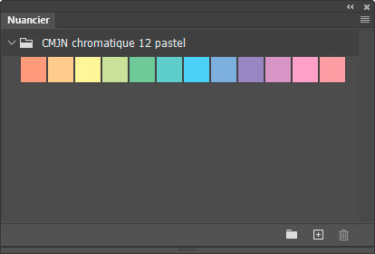 Nuancier CMJN chromatique 12 nuances pastel