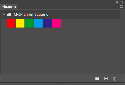 Nuancier CMJN chromatique 6 nuances