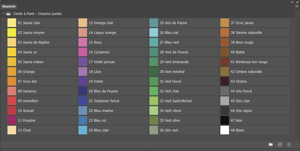 Nuancier Conté à Paris - Crayons pastel