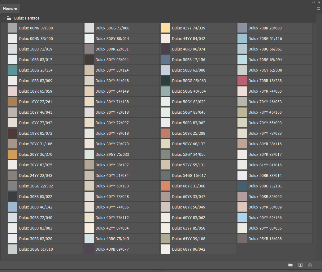 Nuancier DULUX Heritage