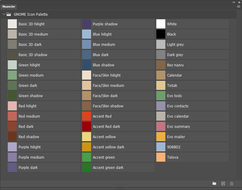 Nuancier GNOME Icon Palette