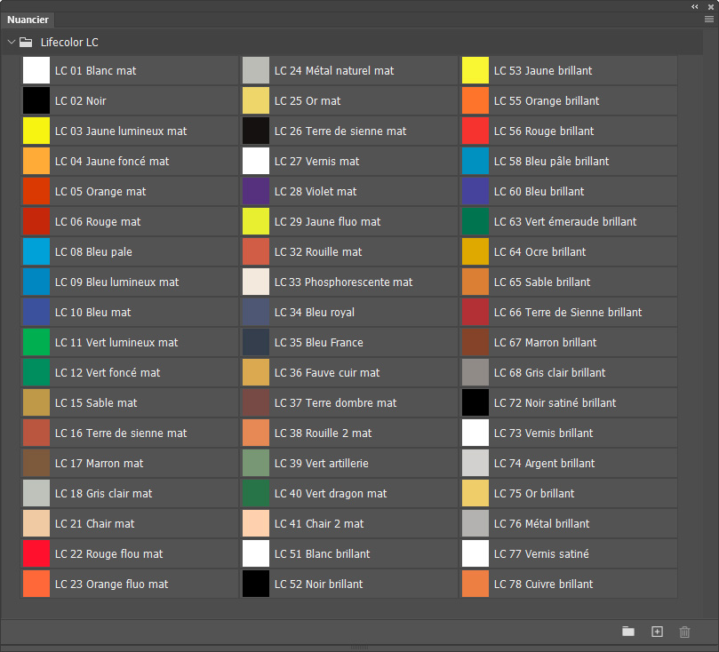 Nuancier Lifecolor Basic color