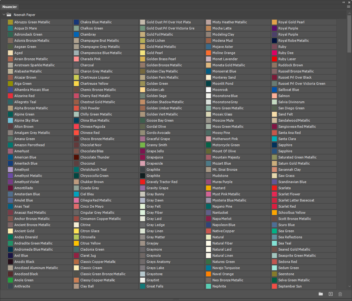 Nuancier Neenah Paper (extrait)