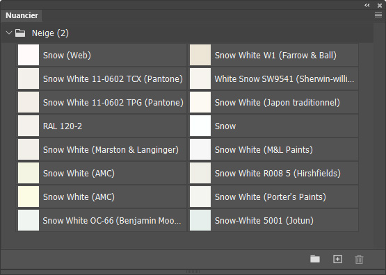 Nuancier Neige (2) Nuancier Neige (2)