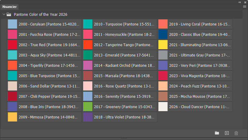 Nuancier Pantone Color of the Year