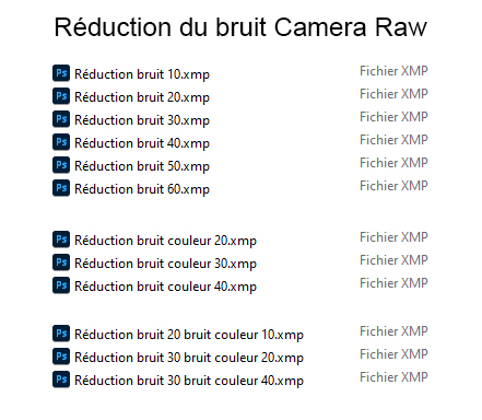 Paramètres Camera Raw Réduction bruit (01)