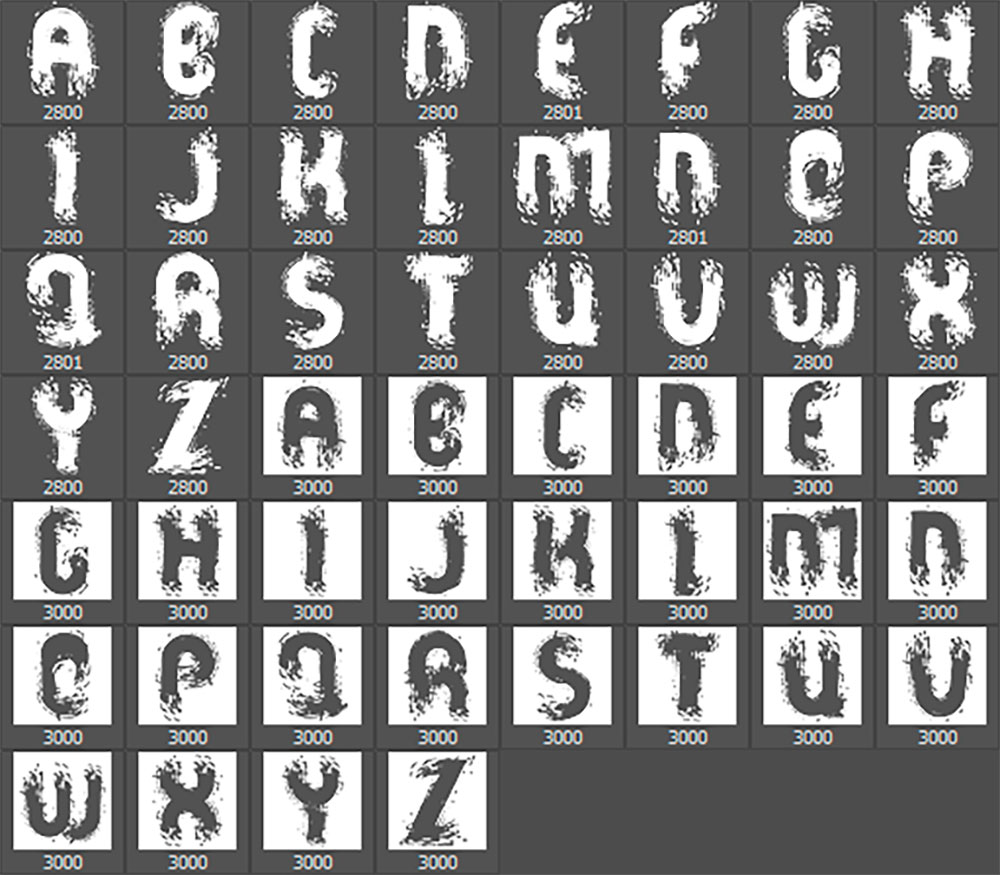Pinceaux Alphabet (1)