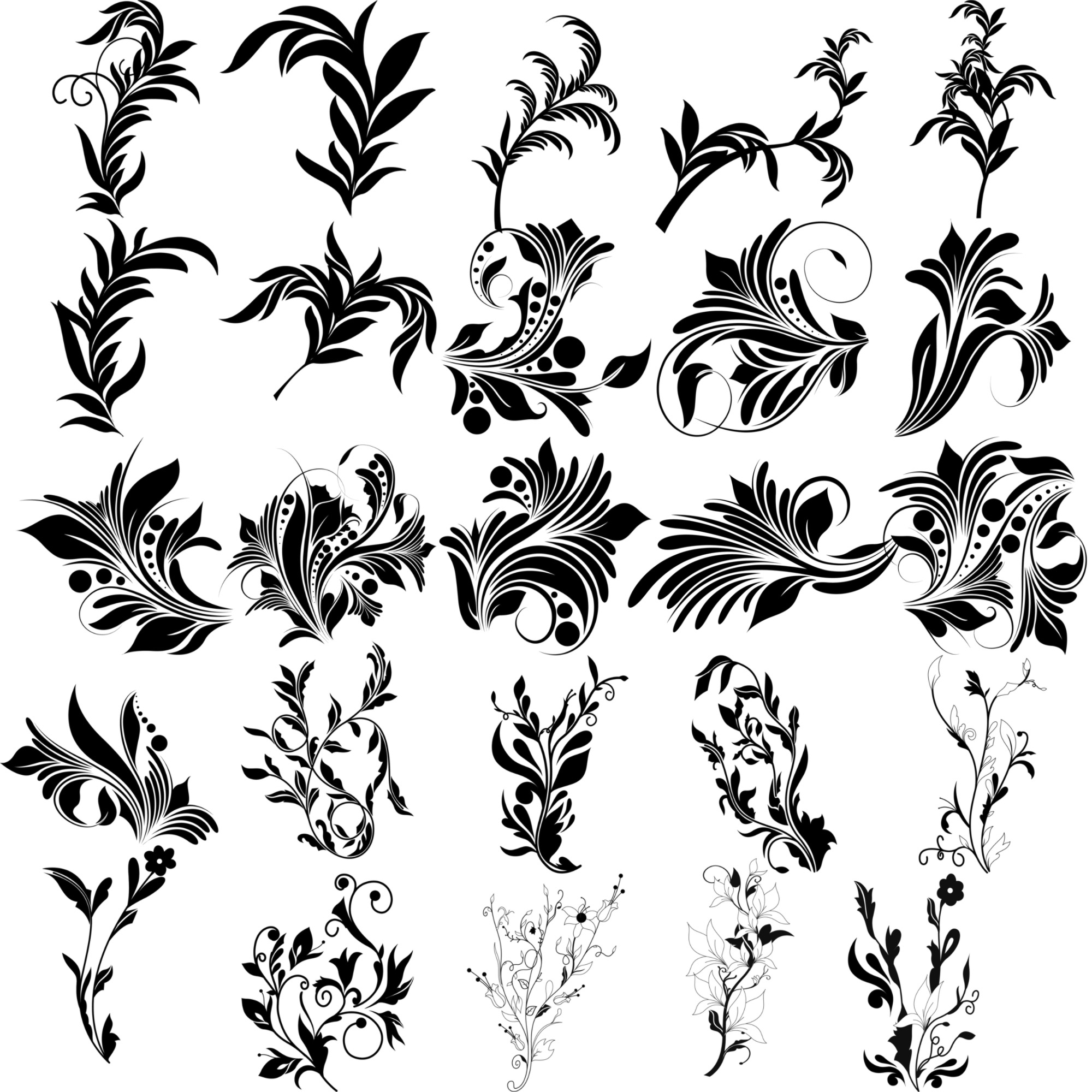 Pinceaux Feuilles (3)