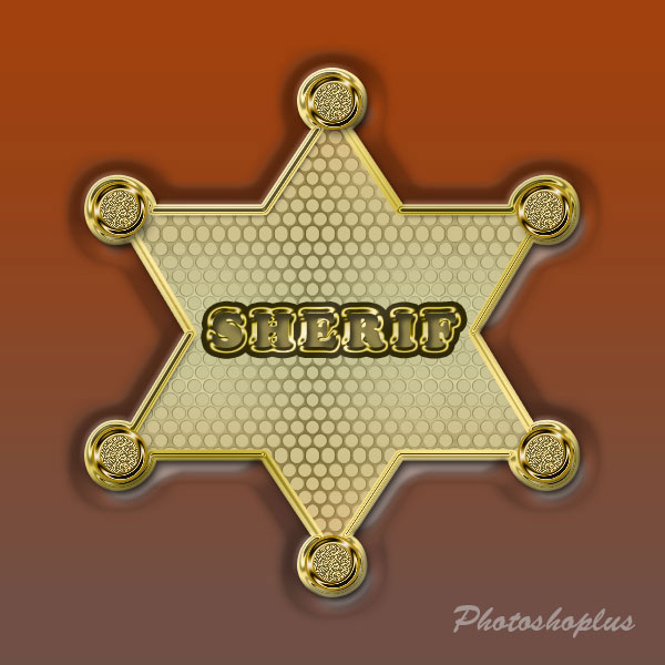 Étoile du Shérif, avec superposition de formes et texte