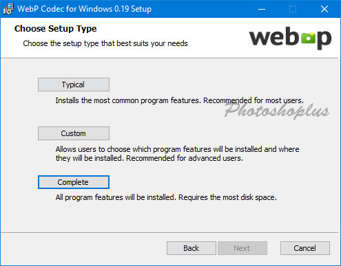 Installer le Codec WebP