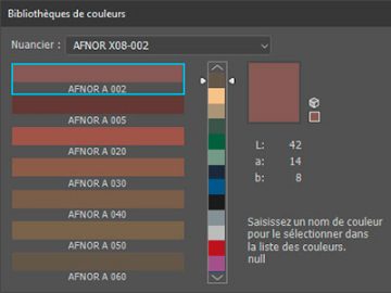 Bibliothèque de couleurs : AFNOR X08-002 Bibliothèque de couleurs AFNOR X08-002