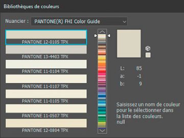 Bibliothèque de couleurs : Pantone FHI Color Guide Bibliothèque de couleurs Pantone FHI Color Guide