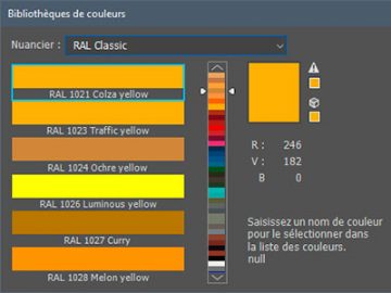 Bibliothèque de couleurs : RAL Classic Bibliothèques de couleurs RAL Classic