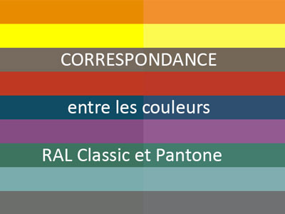 Correspondance entre couleurs RAL Classic et Pantone