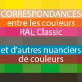 Correspondanced RAL Classic et d'autres nuanciers de couleurs