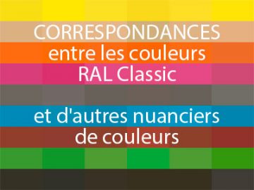 Correspondances RAL Classic avec d’autres nuanciers de couleurs Correspondanced RAL Classic et d'autres nuanciers de couleurs