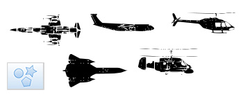 Formes personnalisées Avions et hélicoptères 01