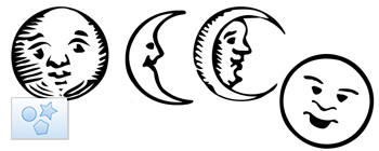 Formes personnalisées Lune et planètes 01