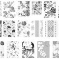 Pinceaux Fleurs imprimées (01)