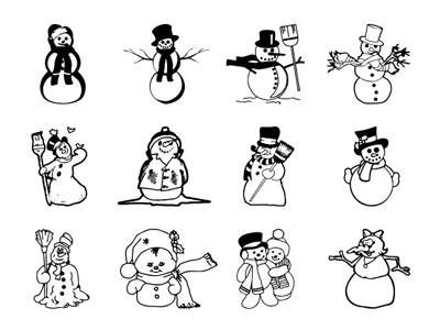 Formes personnalisées Bonhommes de neige (01)