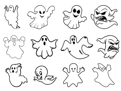 Formes personnalisées Halloween fantômes (03)