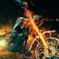 Moto en feu