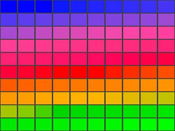 Nuancier : Bleu-Rouge-Vert Nuancier Bleu-Rouge-Vert