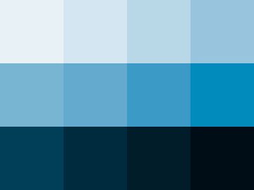Nuancier : Bleu de Prusse (Bleu de Berlin) Nuancier Bleu de Prusse (Bleu de Berlin)