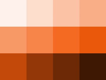 Nuancier : Orange carotte (1) Nuancier Orange carotte (1)