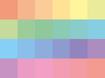 Nuancier : CMJN chromatique (24 nuances pastel) Nuancier CMJN chromatique 24 nuances pastel