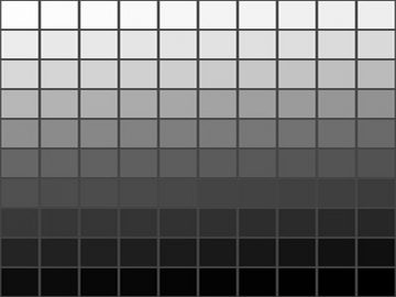 Nuancier : Niveaux de gris (100 nuances) Nuancier 100 niveaux de gris