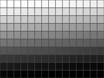 Nuancier : Niveaux de gris (150 nuances) Nuancier 150 niveaux de gris