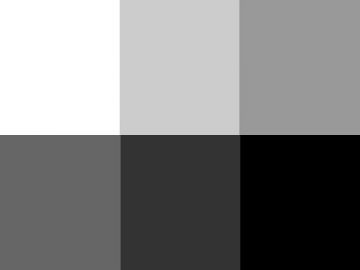 Nuancier : Niveaux de gris (4 et 6 nuances) Nuancier 4 et 6 niveaux de gris