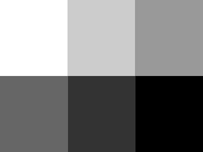 Nuancier 4 et 6 niveaux de gris