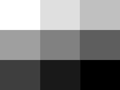 Nuancier 9 niveaux de gris