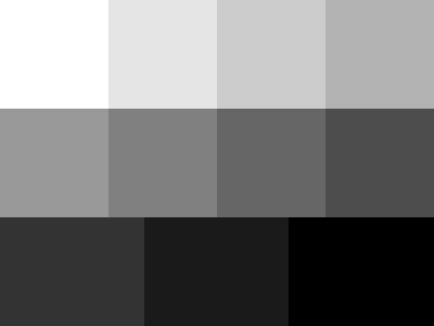 Nuancier 9 et 11 niveaux de gris