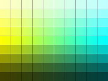 Nuancier : Jaune-Cyan (1) Nuancier Jaune-Cyan (01)