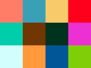 Nuancier : Couleurs avec noms en français Nuancier noms des couleurs en français