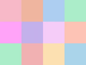 Nuancier : Pastel (3) Nuancier Pastel (3)