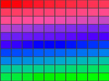 Nuancier Rouge-Bleu-Vert