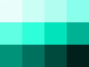 Nuancier : Vert turquoise (bleu) (1) Nuancier Vert turquoise (bleu) (1)