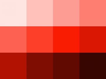 Nuancier : Rouge vermillon (1) Nuancier Rouge vermillon (1)