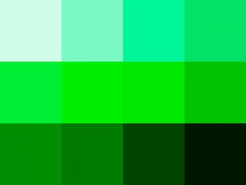 Nuancier : Vert de Hooker Nuancier Vert de Hooker