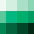 Nuancier Vert prasin (Vert poireau)